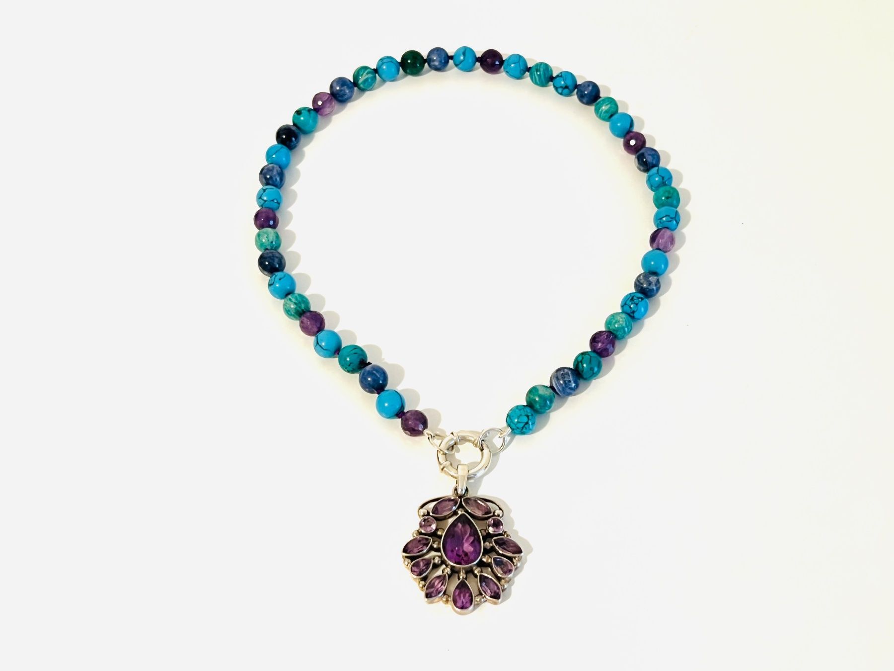 Catenine: Amethyst & Edelstein Halskette - Sterling Silber – Nuovo e nell'imballaggio originale da Rüschlikon venduto da ThereseJewelryDesign 2