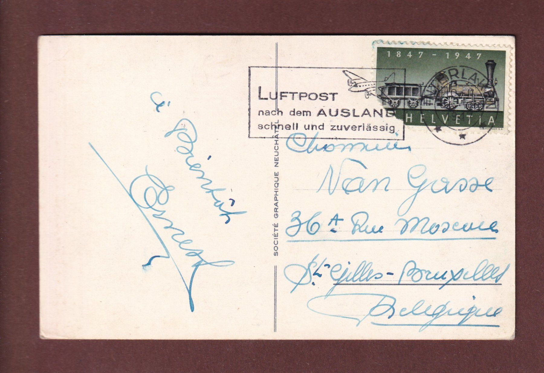 Cartoline postali: LAUTERBRUNNEN - Staubbach - 1947 – Usato da Pully venduto da nicecards-shop 1