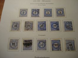 Satz Nachportomarken o 1878-1909, blau , o, bis 5.-