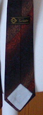 Cravatte: Krawatte Seide dunkelblau-ocker-orange – Usato da Flüelen venduto da Diversicum-Textil 3