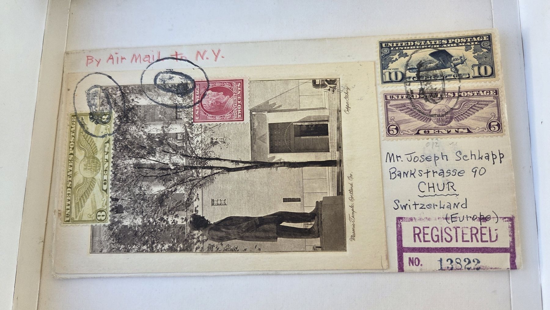 Tutti i francobolli: 1933 Flugbrief Portland -  Chur – Usato da Arni AG venduto da Moth68