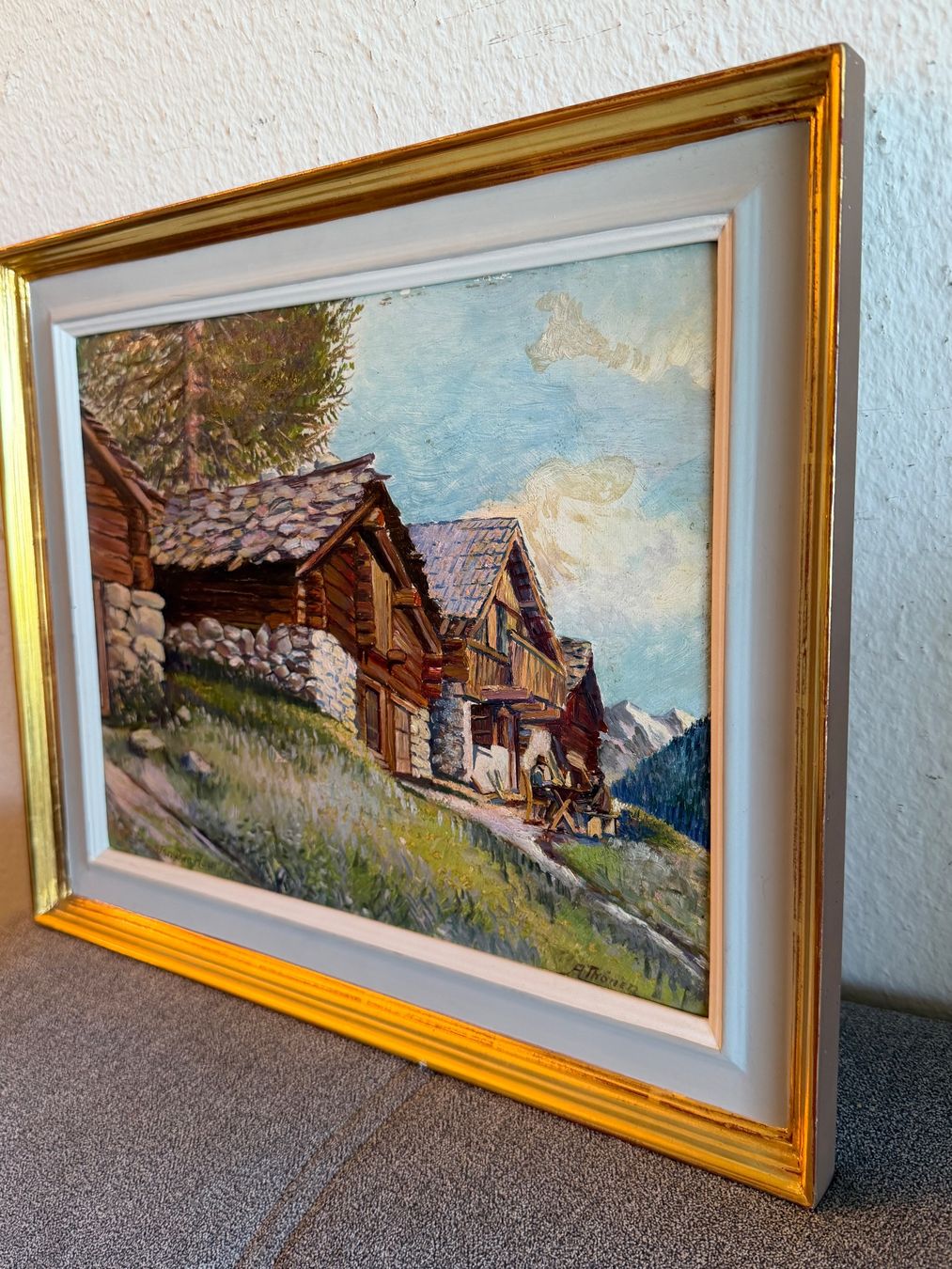 Gemälde: Ölgemälde alpines Dorf signiert – Gebraucht aus Basel von PAUL_ART 6
