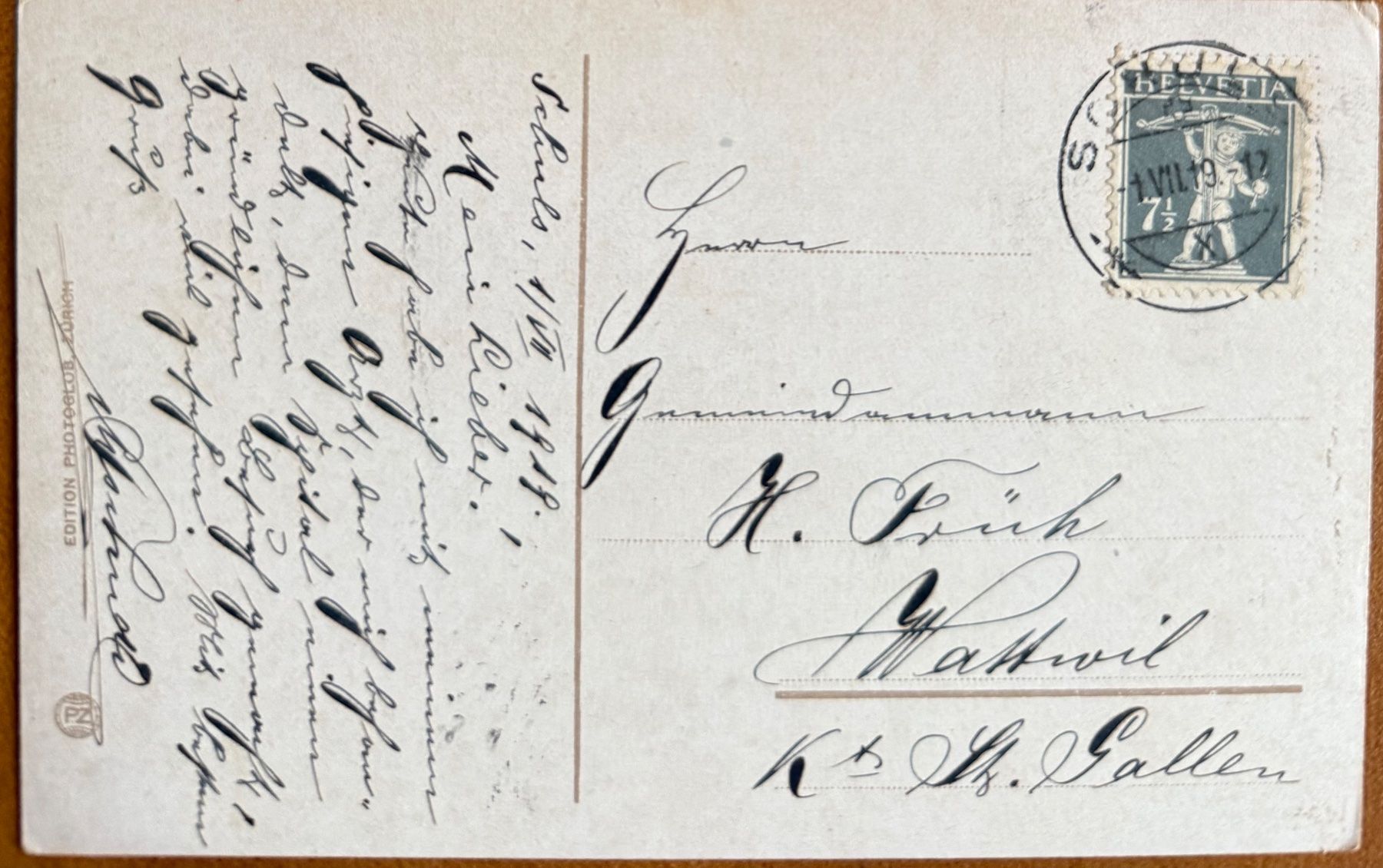 Cartoline postali: SCHULS mit VULPERA 1919 – Usato da Lutry venduto da Ediego 1