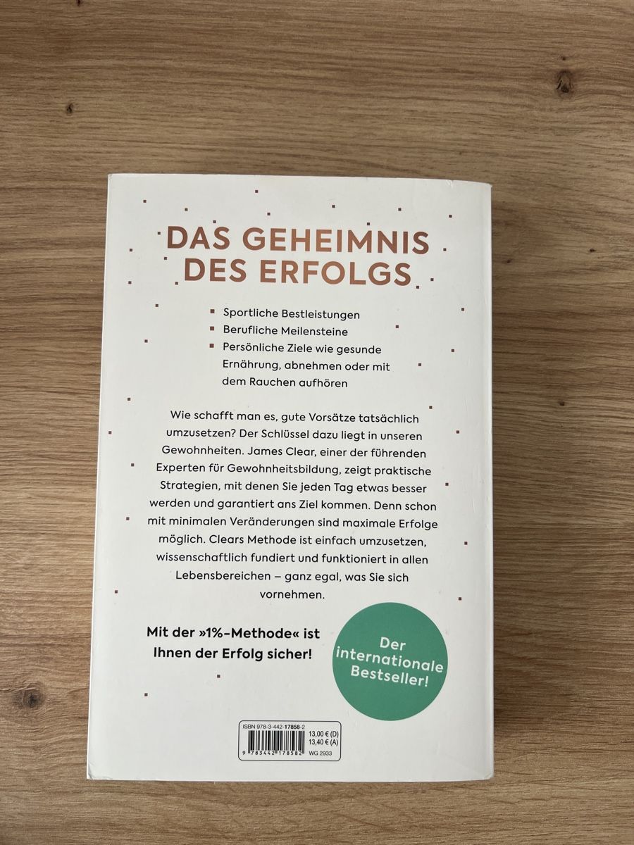Libri: James Clear Die 1% Methode Buch – Usato da Ottenbach venduto da hei_8zmf 1