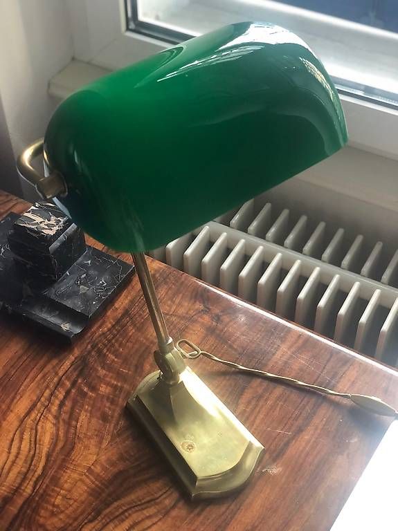 Lampade: Messing Tischlampe Grün – Usato da Zürich venduto da kas_g26m 1