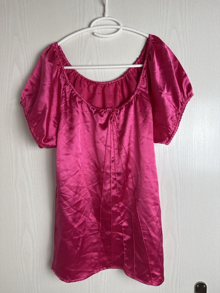 Camicette: Damen Bluse Pink Grösse L Polyester Satin glänzend – Usato da Galmiz venduto da Wichtel25