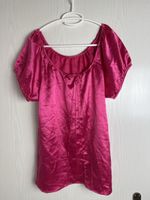Damen Bluse Pink Grösse L Polyester Satin glänzend