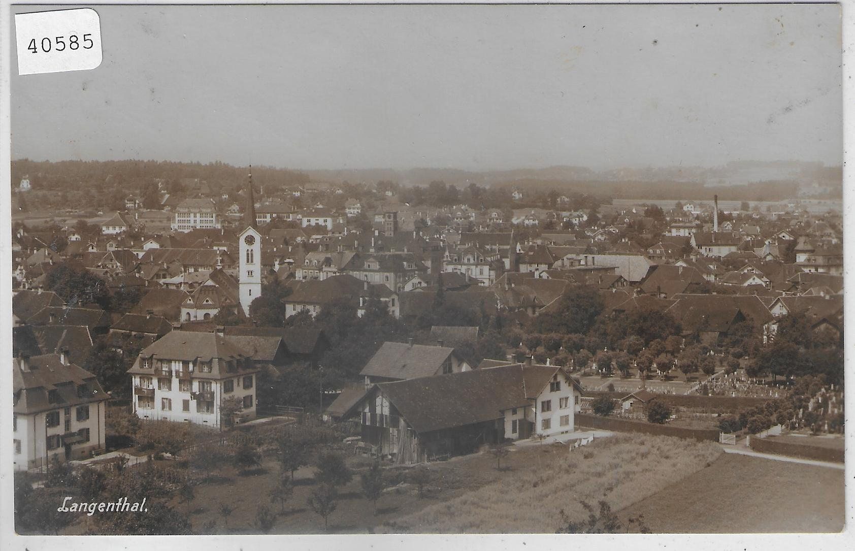 Cartoline postali: Langenthal - Kirche mit Friedhof – Usato da Ettingen venduto da Kartenplanet