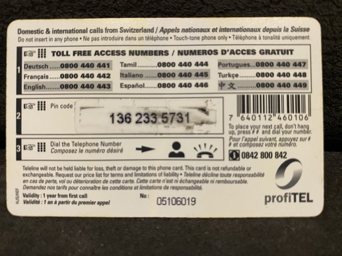Telefon- & Taxkarten: Teleline  – Defekt aus Lausanne von babacard10 1