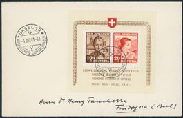 1941 - Pro Juventute - Block - FDC ET - Faucherre