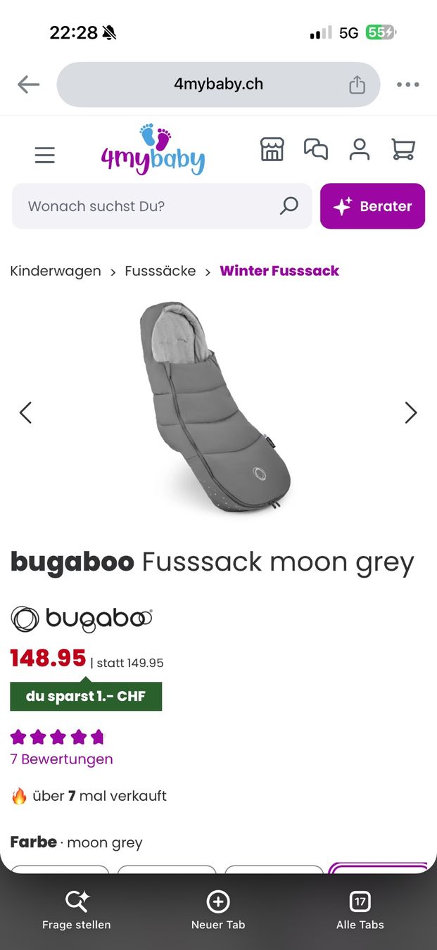 Bugaboo Sacchi a pelo: Bugaboo Fusssack Top Zustand – Usato da Thayngen venduto da Lovely_Family 2