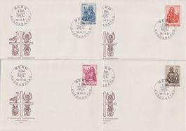 Schweiz 1961: 4 FDC EVANGELISTEN