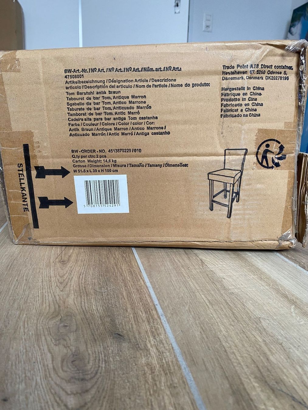 Hocker: 2 Stück - Barhocker Tom braun Holz neu – Neu und originalverpackt aus Uebeschi von Bosie 2