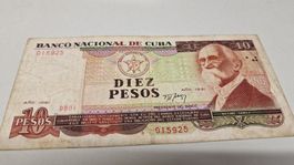 Original Kuba Banknote 10 Pesos - Vintage Sammlerstück!