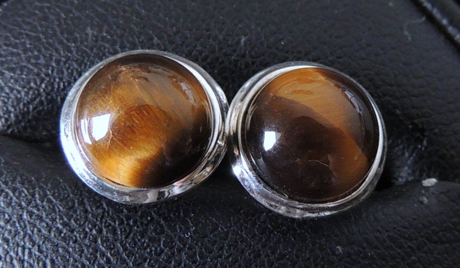 Orecchini pendenti & Orecchini a lobo: Tigerauge Silber 925 Ohrstecker – Nuovo e nell'imballaggio originale da Waldenburg venduto da schaller707