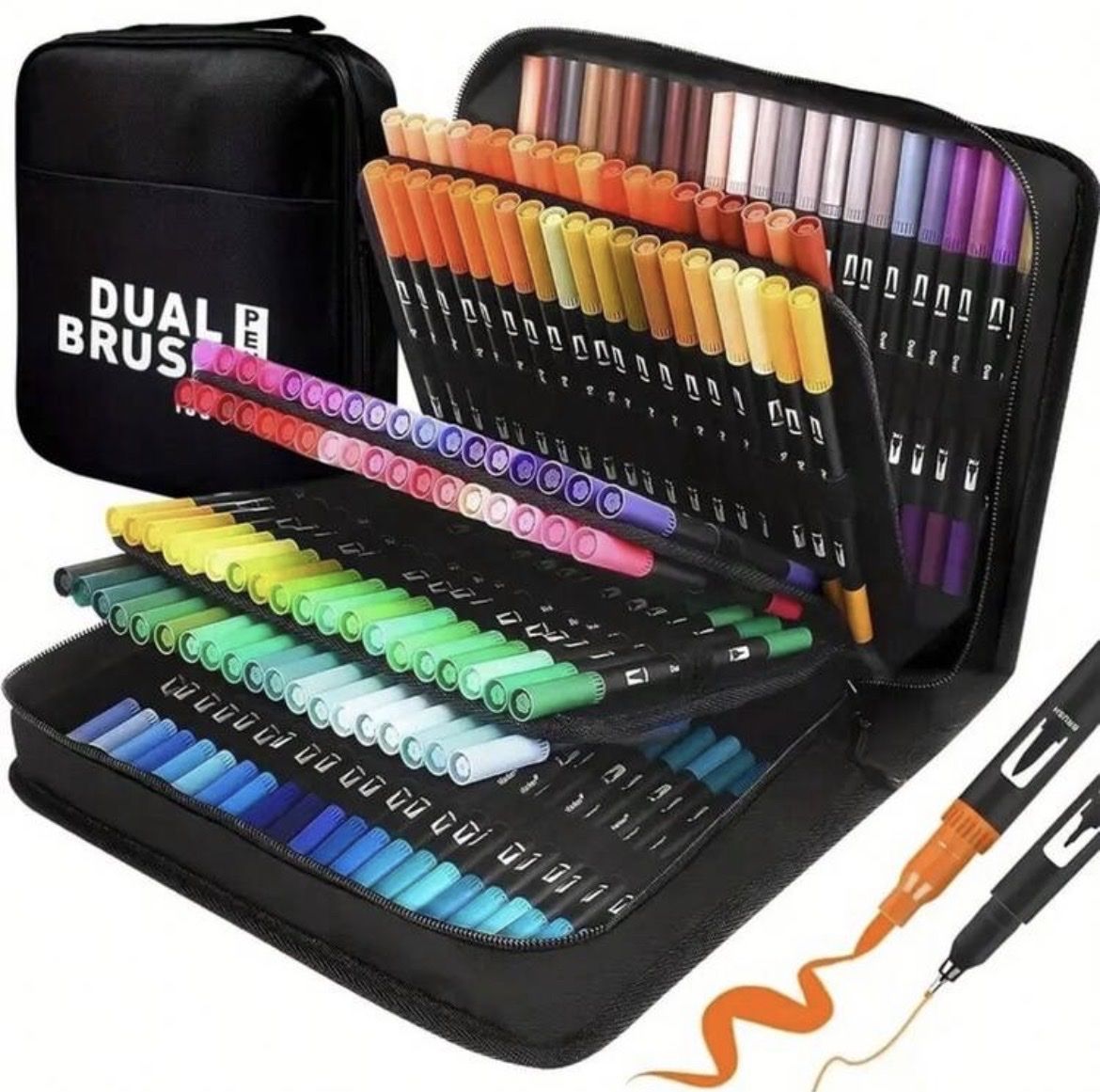 Penna & Evidenziatori: 120 Farben Dual Tip Brush Stifte Set+Etui – Nuovo e nell'imballaggio originale da Emmenbrücke venduto da ShopDirect