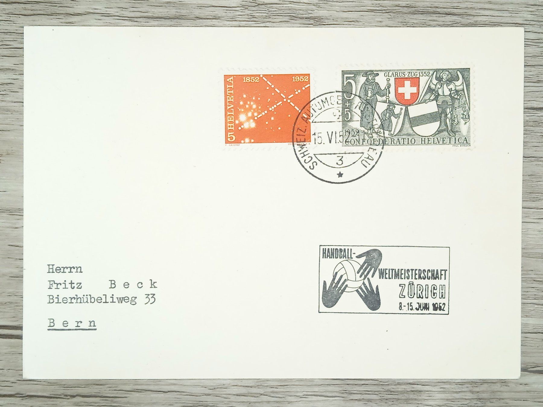 Tutti i francobolli: TR13 Carte Postale Suisse 1952 – Usato da Cousset venduto da Patrick_Collections
