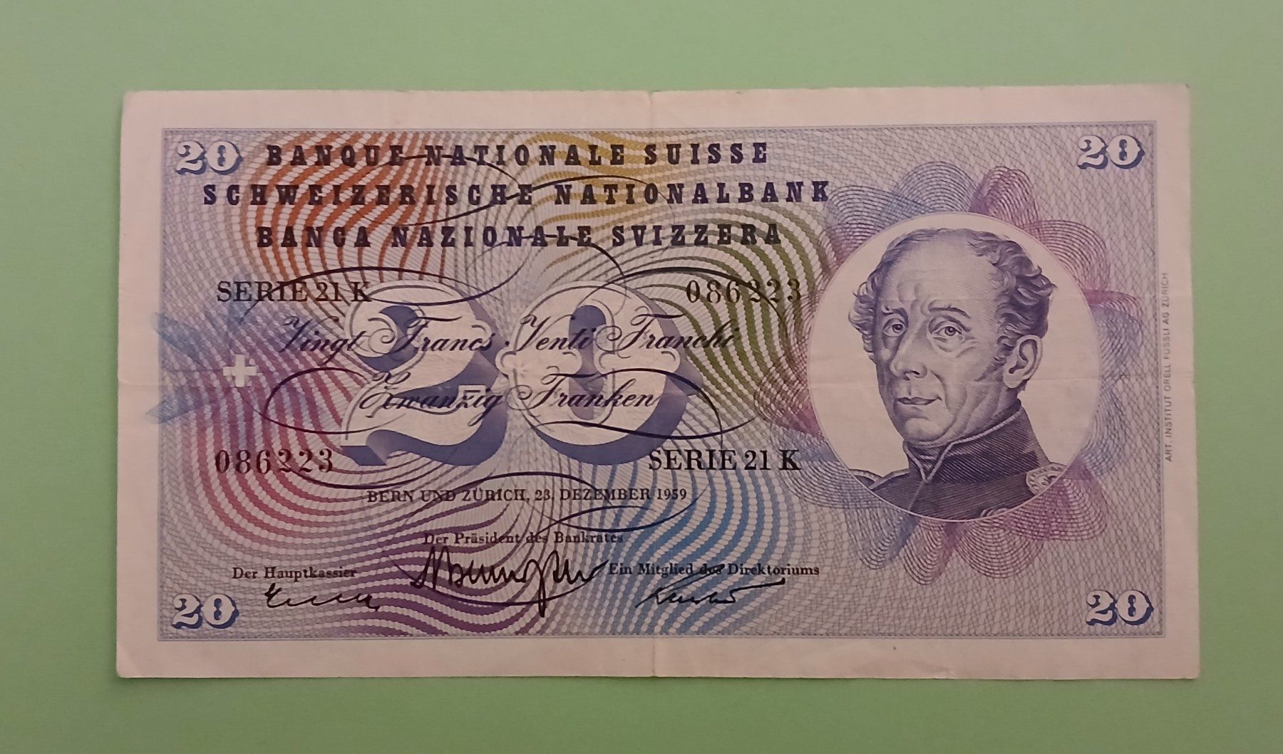 Banconote: Schweizer Banknote 20.- (5. Serie) – Usato da Ueberstorf venduto da Lee-Loo