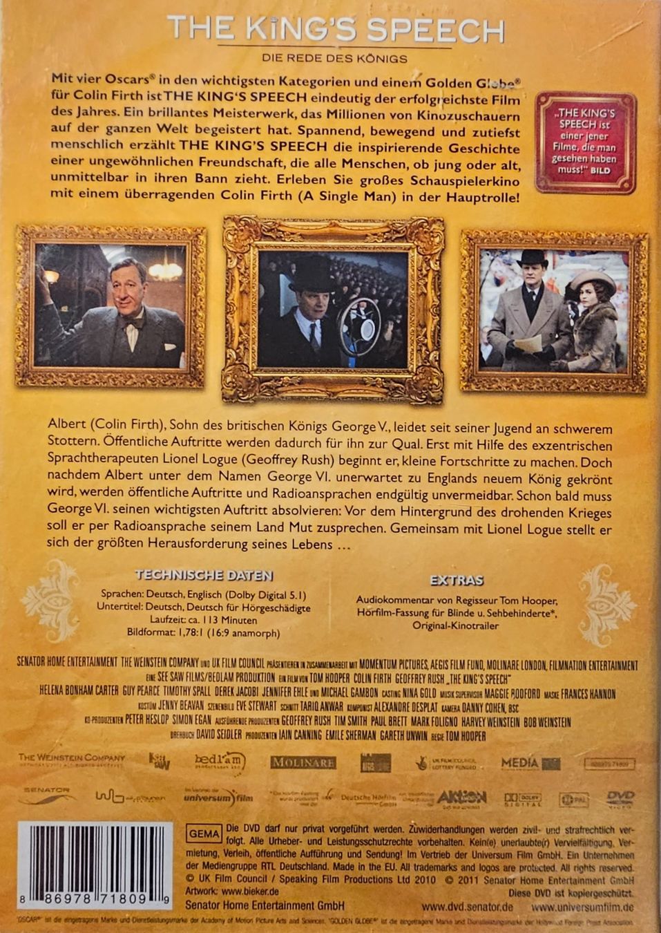 Tous les DVDs: The King's Speech – Neuf avec emballage d'origine à Wahlen b. Laufen par Cg10 1