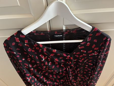 Blusen Top TAIFUN, schwarz/rot, Grösse 44
