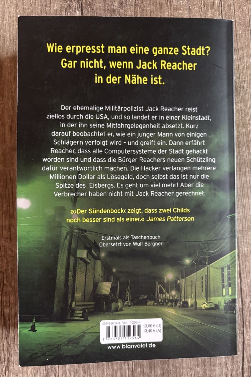 Libri: Lee Child - Der Sündenbock, Jack Reacher – Usato da Kappel SO venduto da Fabruzzi 1