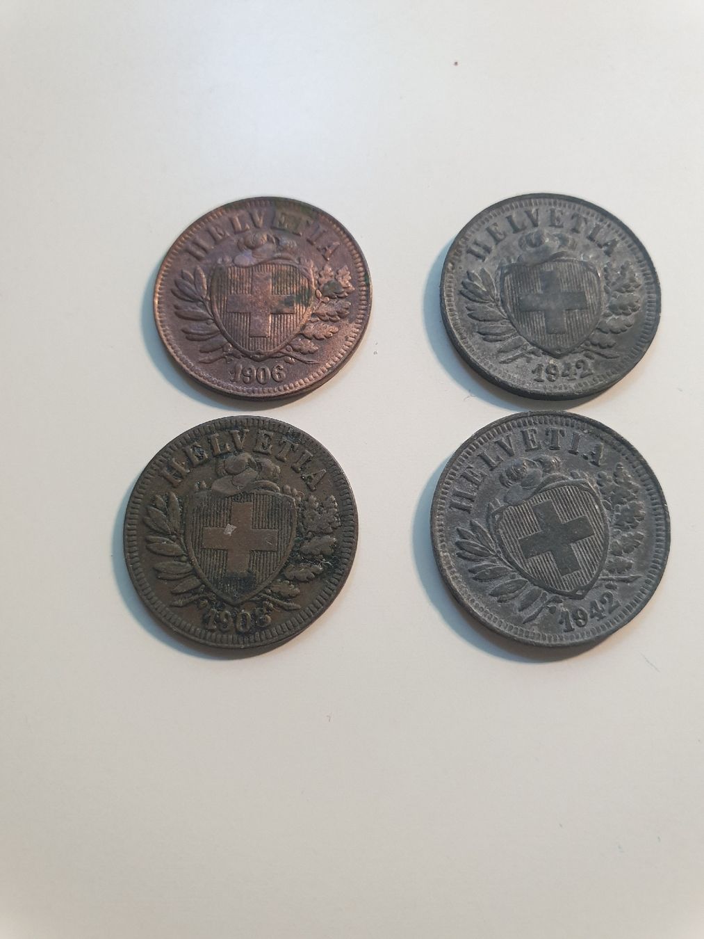 Tutti le monete: 4x 2 Räppler JG 1906, 08 42, 42 – Usato da Würenlos venduto da calimero095
