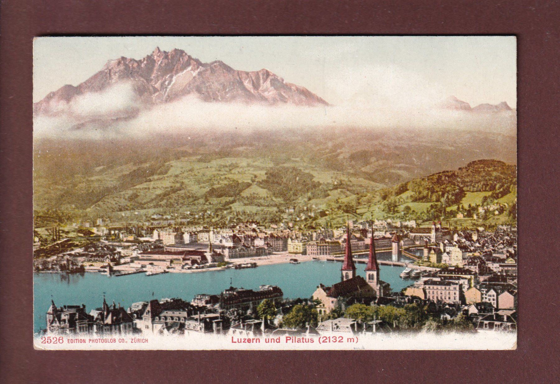 Cartoline postali: LUZERN - Teilansicht - Pilatus – Usato da Pully venduto da nicecards