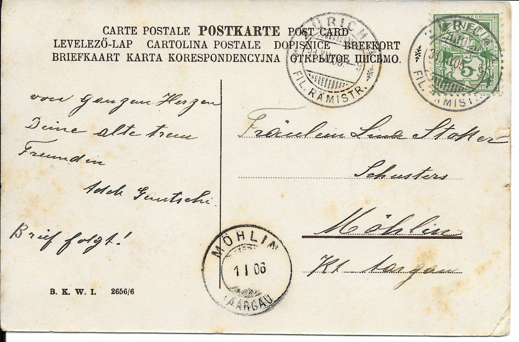 Cartoline postali: Ansichtskarte "Zum neuen Jahr" – Usato da Möhlin venduto da RoMe49 1