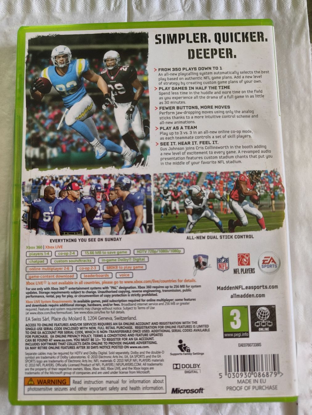 Microsoft Giochi: Xbox 360 Madden NFL 11 – Usato da Dulliken venduto da datschgi 1