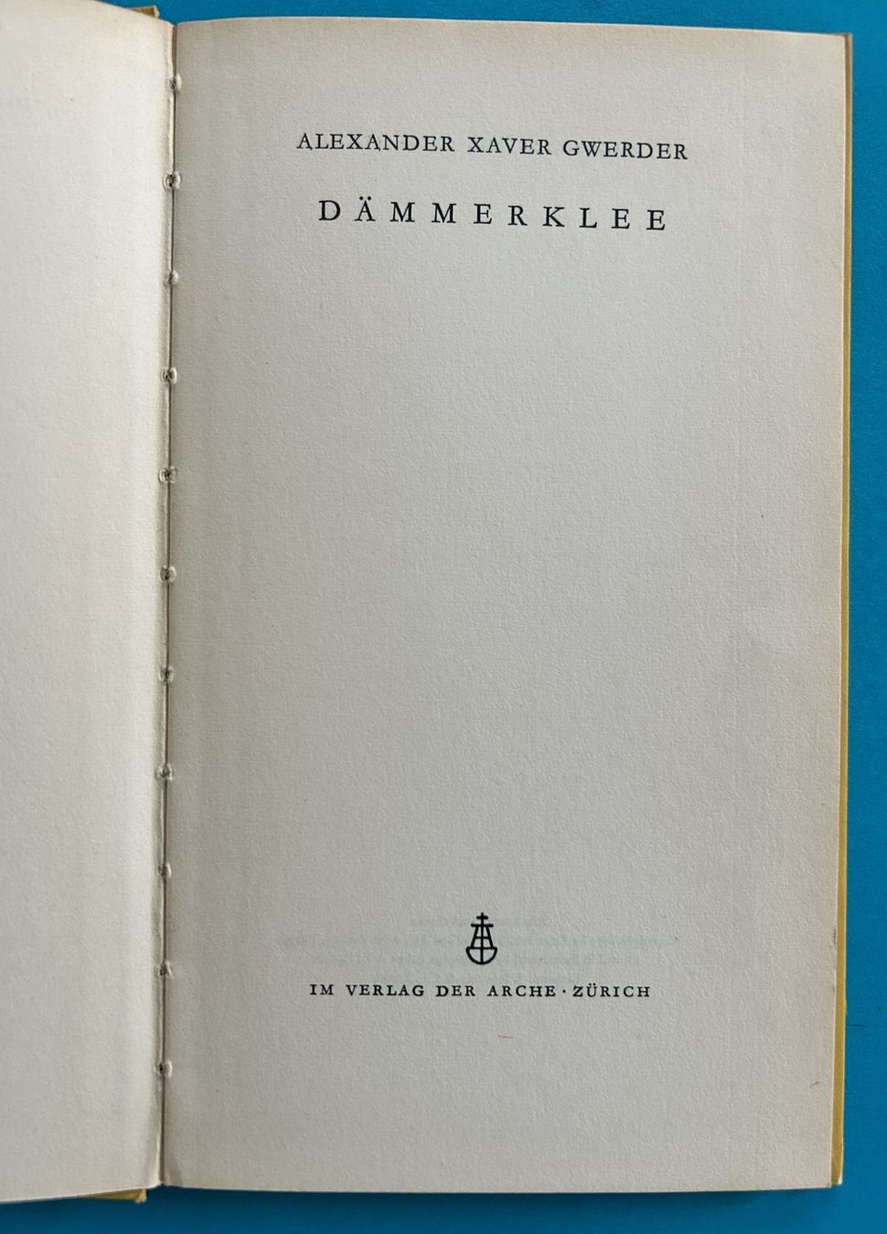 Libri: ALEXANDER XAVER GWERDER – Usato da Zürich venduto da Domus09 1