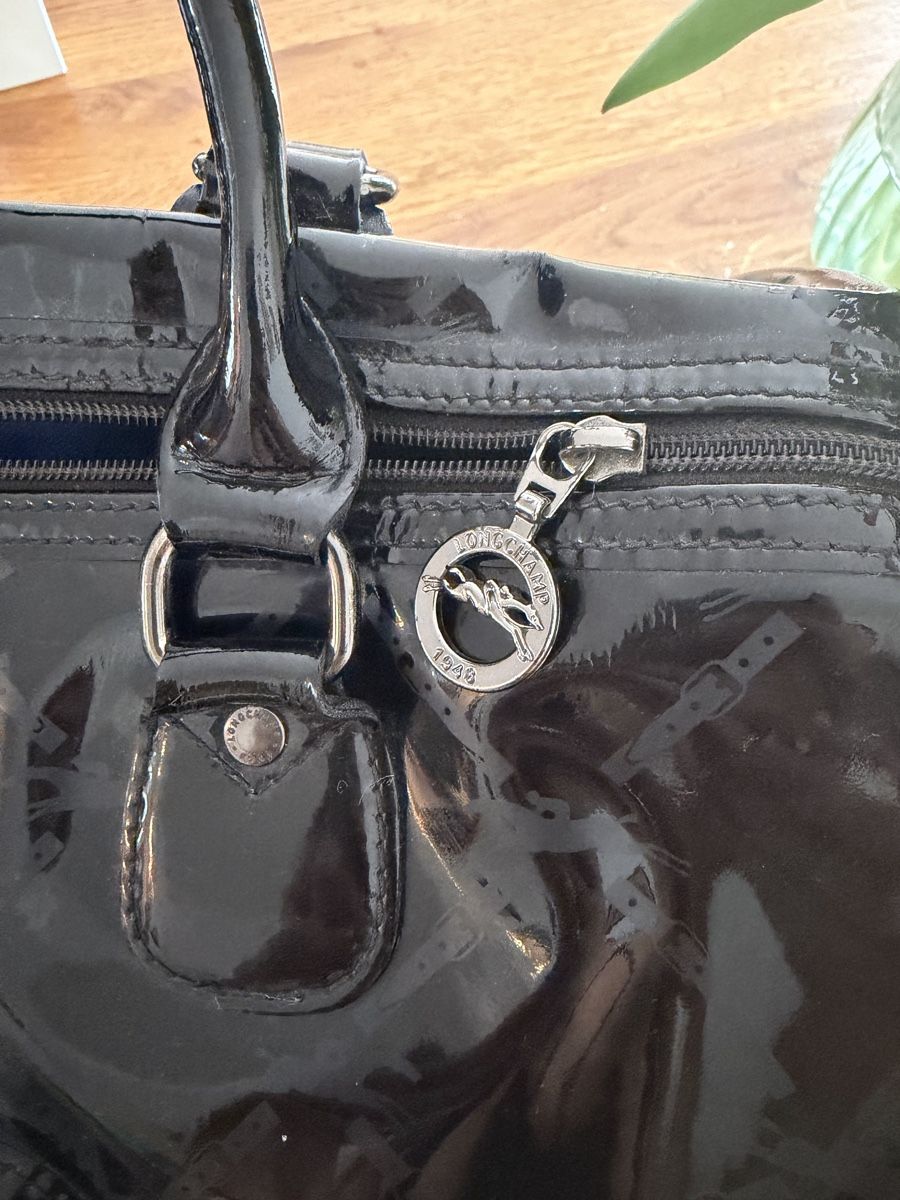 Longchamp Taschen für Damen: LONGCHAMP Boston Patent Leather Bag Black – Gebraucht aus Adliswil von Sloma17 3