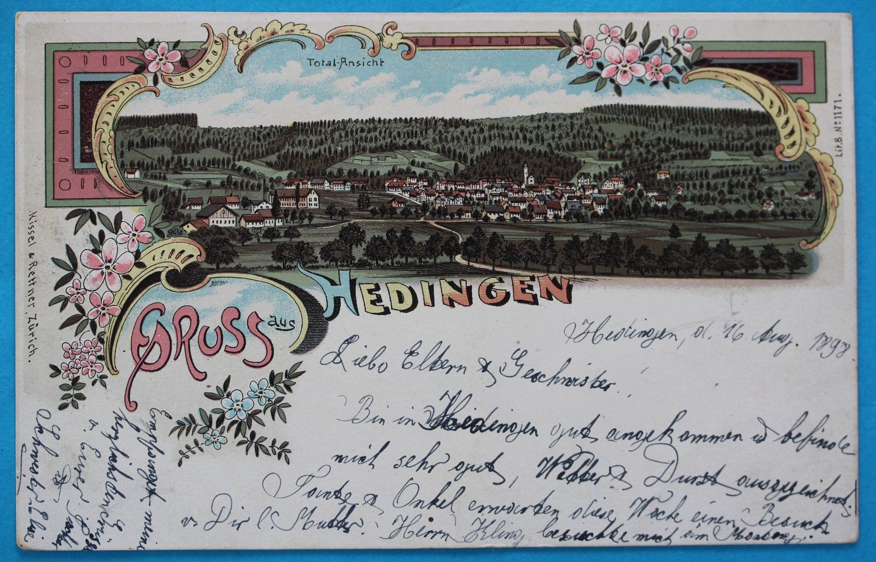 Cartoline postali: HEDINGEN LITHO AK – Usato da Lotzwil venduto da pirolh