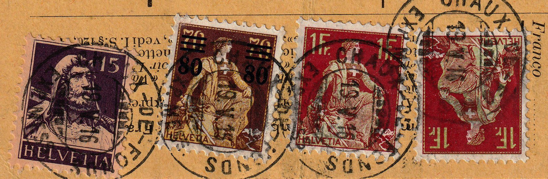 Tutti i francobolli: Postpacketadresse div. Helvetia mit Schwert – Usato da Arlesheim venduto da gaugi43 1