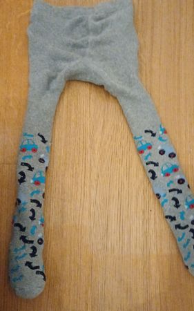 Warme Kinderstrumpfhose, Grösse 62/68, Auto Muster für Herbs