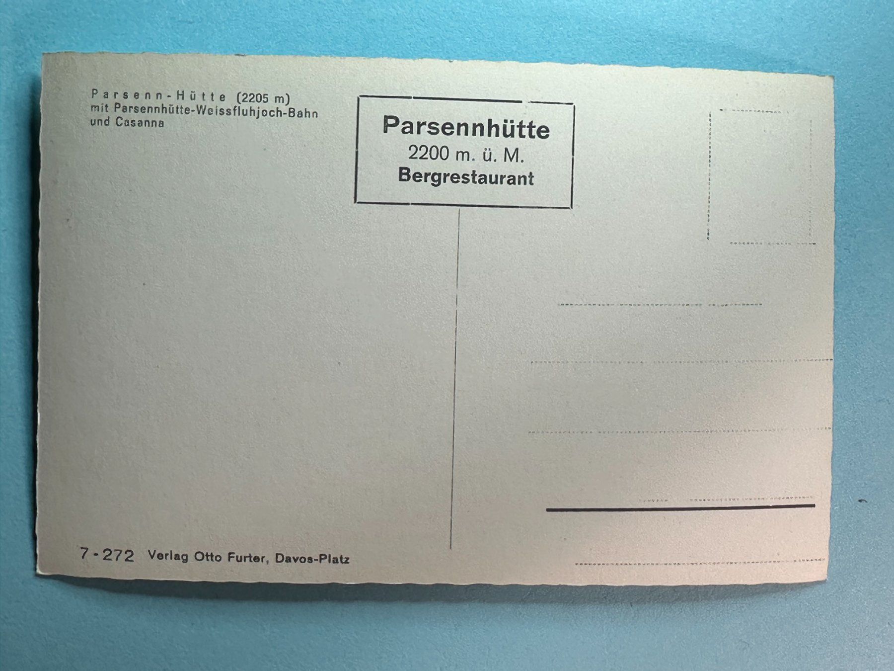 Cartoline postali: Parsennhütte mit Hüttenstempel – Usato da Steg VS venduto da _vinci_ 1