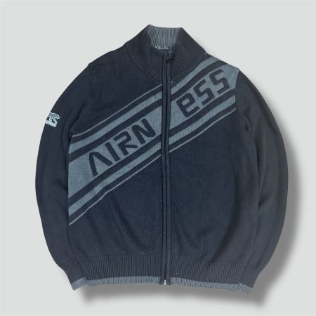 Airness vintage black knitted jacket (nike adidas strick)