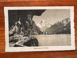 Postkarte Axenstrasse mit Flüelen 1912  (P616)