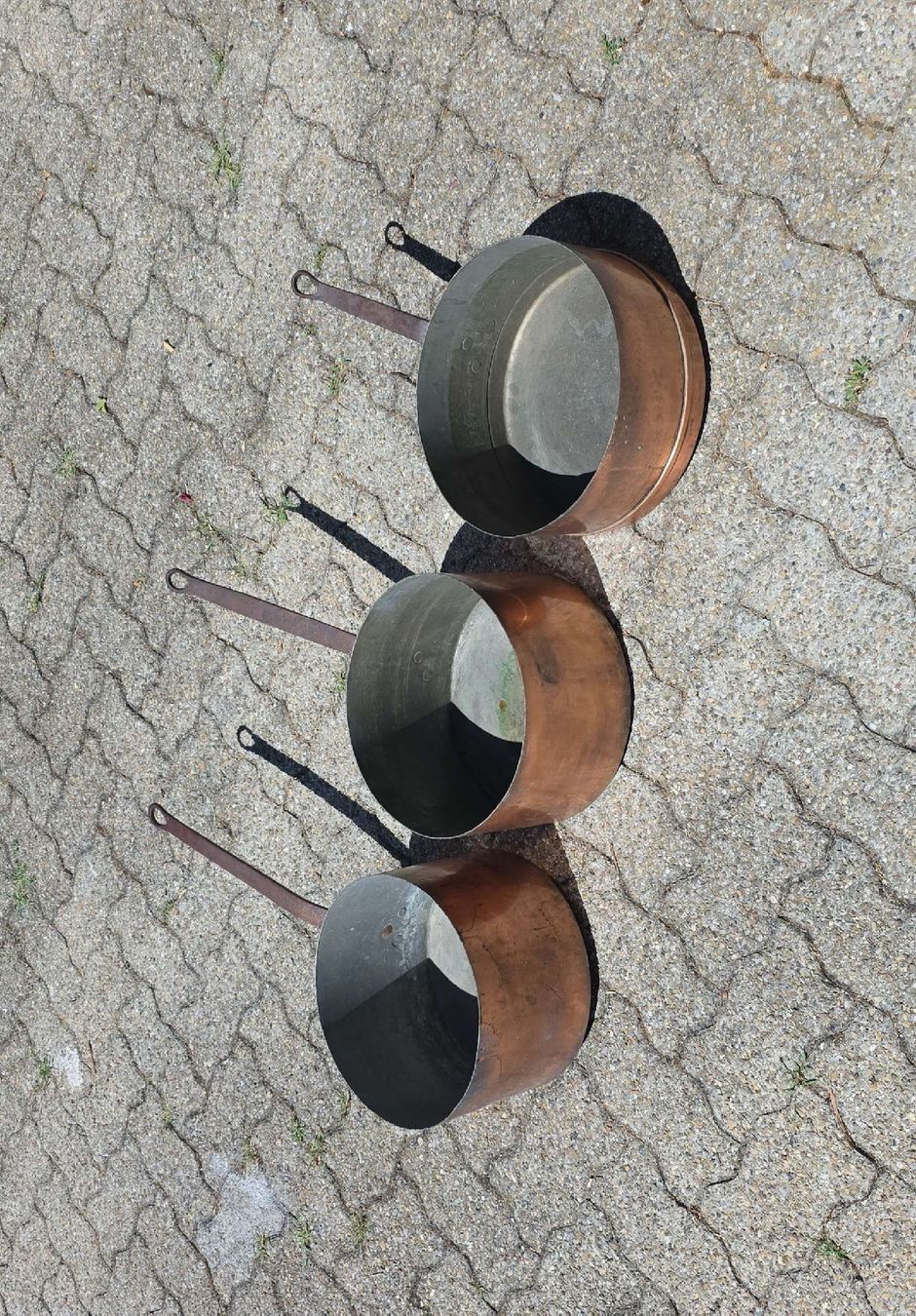 Pentole: Set of 3 Copper Pots with Handles – Usato da Hinwil venduto da Ehretstock8