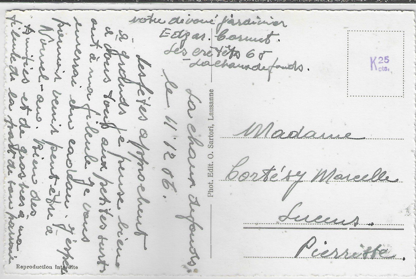 Cartoline postali: La Chaux-de-Fonds - Vue generale – Usato da Ettingen venduto da Kartenplanet 1