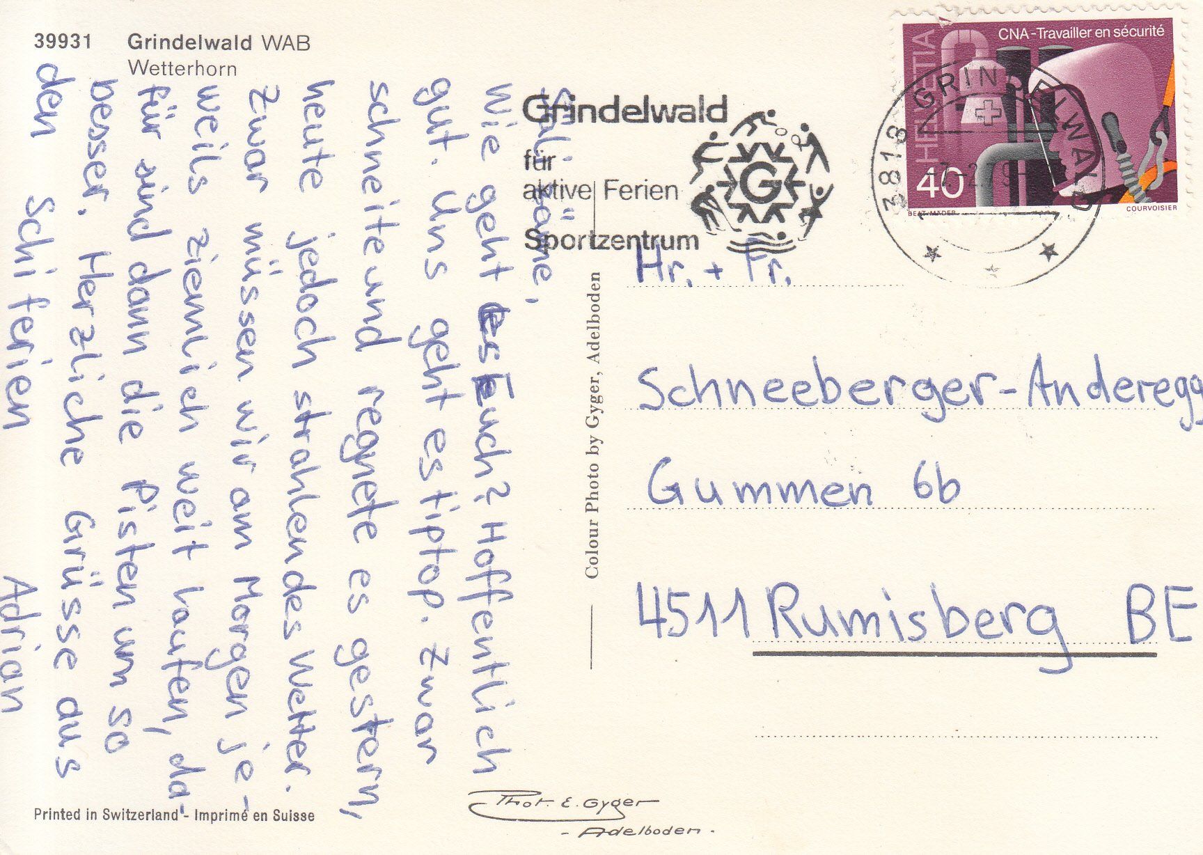 Cartoline postali: Grindelwald WAB 1979 – Usato da Bürglen TG venduto da StampGraf 1