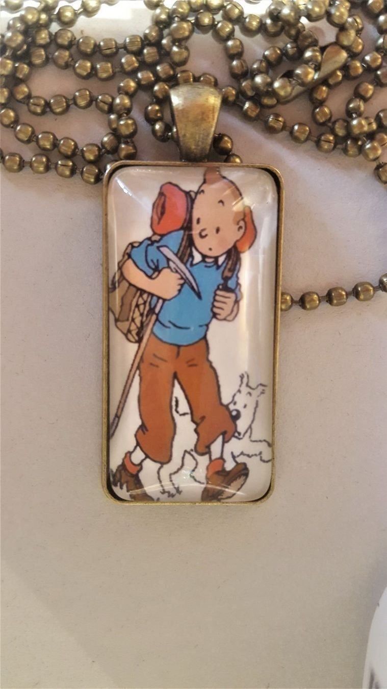 Fumetti: NEU: Tim und Struppi Kette Glas Anhänger – Nuovo (secondo la descrizione) da Matten b. Interl venduto da alleswasgutist