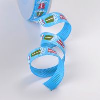 Geschenkband blau mit Motiv weihnachtlich 10mm Breit / 4m