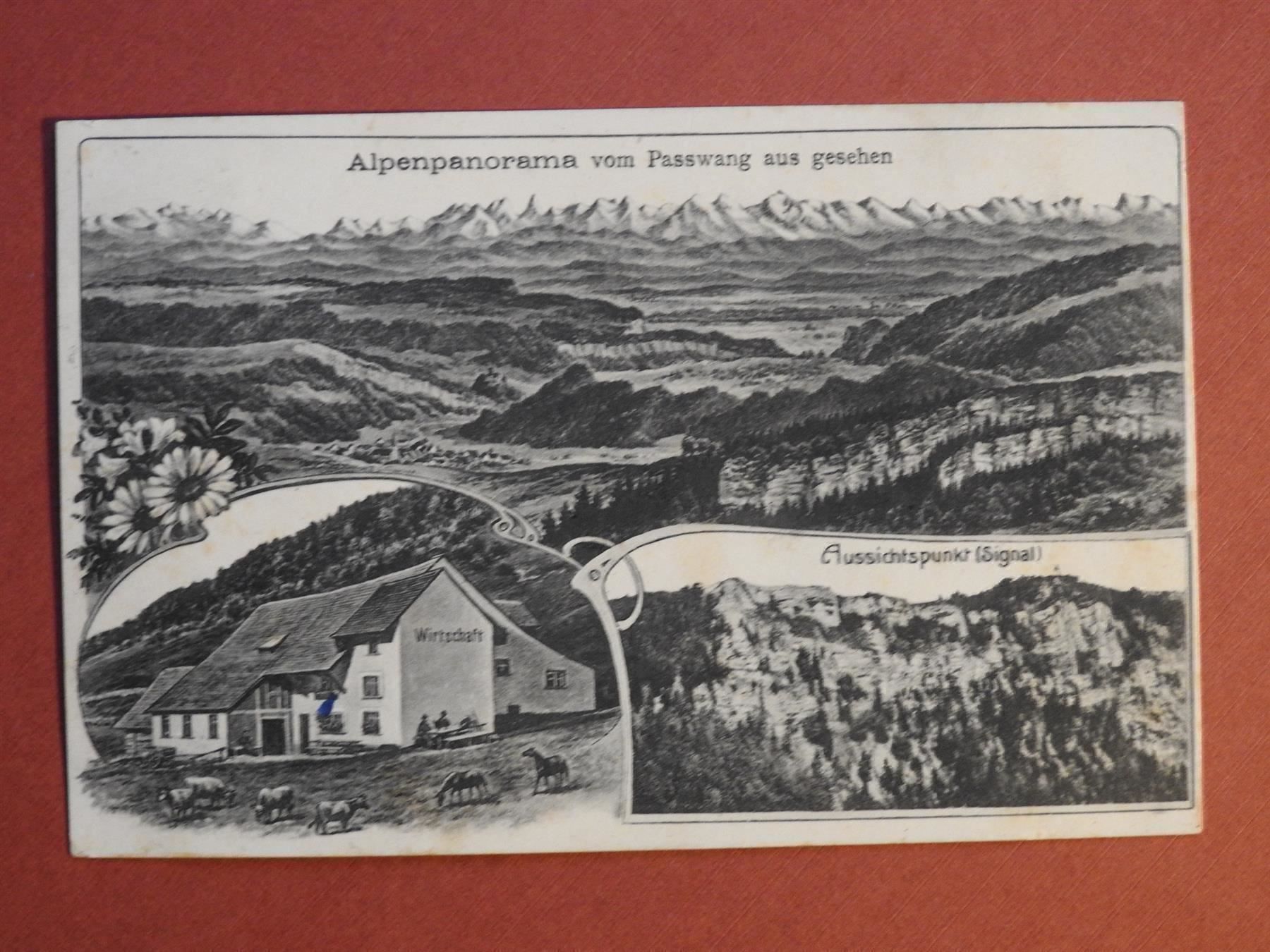 Cartoline postali: Alpenpanorama Passwangen mit Wirtschaft – Usato da Rain venduto da 999-800-K