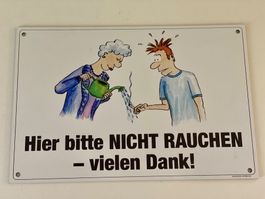 Schild: Hier bitte nicht Rauchen - vielen Dank / NEU