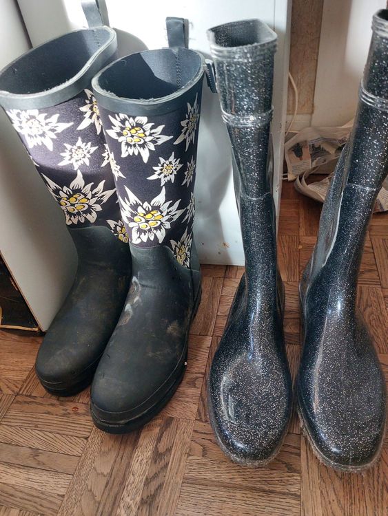 Bottes De Pluie Femme MADSea Motif Fleurs - Tige Haute 33cm - Caoutchouc Imperméable