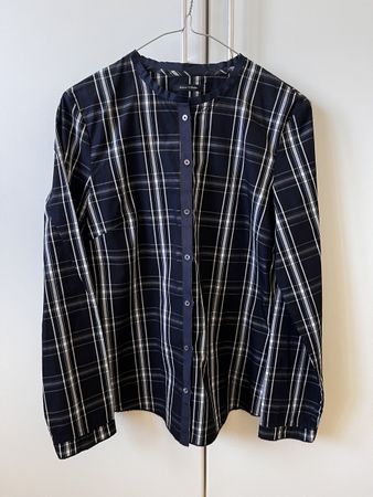 Marc O'Polo Bluse kariert dunkelblau Grösse 36 Baumwolle