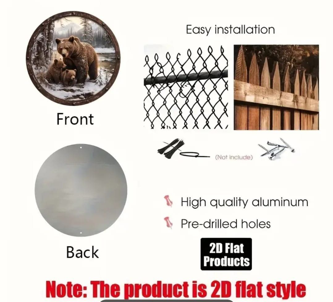 Schilder: Metallschild Eisbär Rund 20cm Durchmesser / Bild – Neu und originalverpackt aus Walenstadt von emynmuil1 1