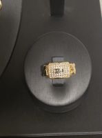 Bague Unisexe Zircon Plaqué Or 18K / Ring Vergoldet Neu