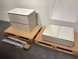 080 Badmöbel, grau/weiss, 81,5cm