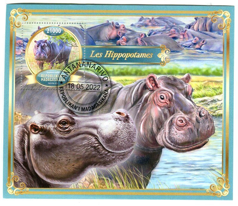 Tous les timbres: Block "Flusspferd". Madagaskar – Neuf avec emballage d'origine à Basel par Butsch5